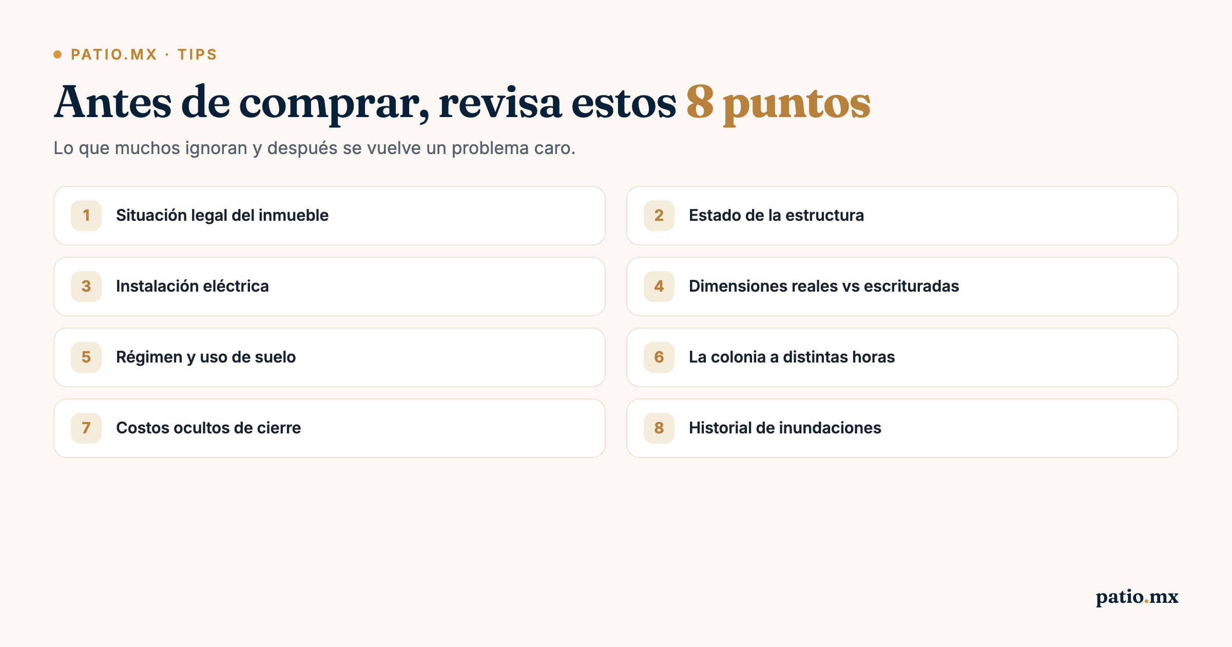 Infografía: Antes de comprar, revisa estos 8 puntos