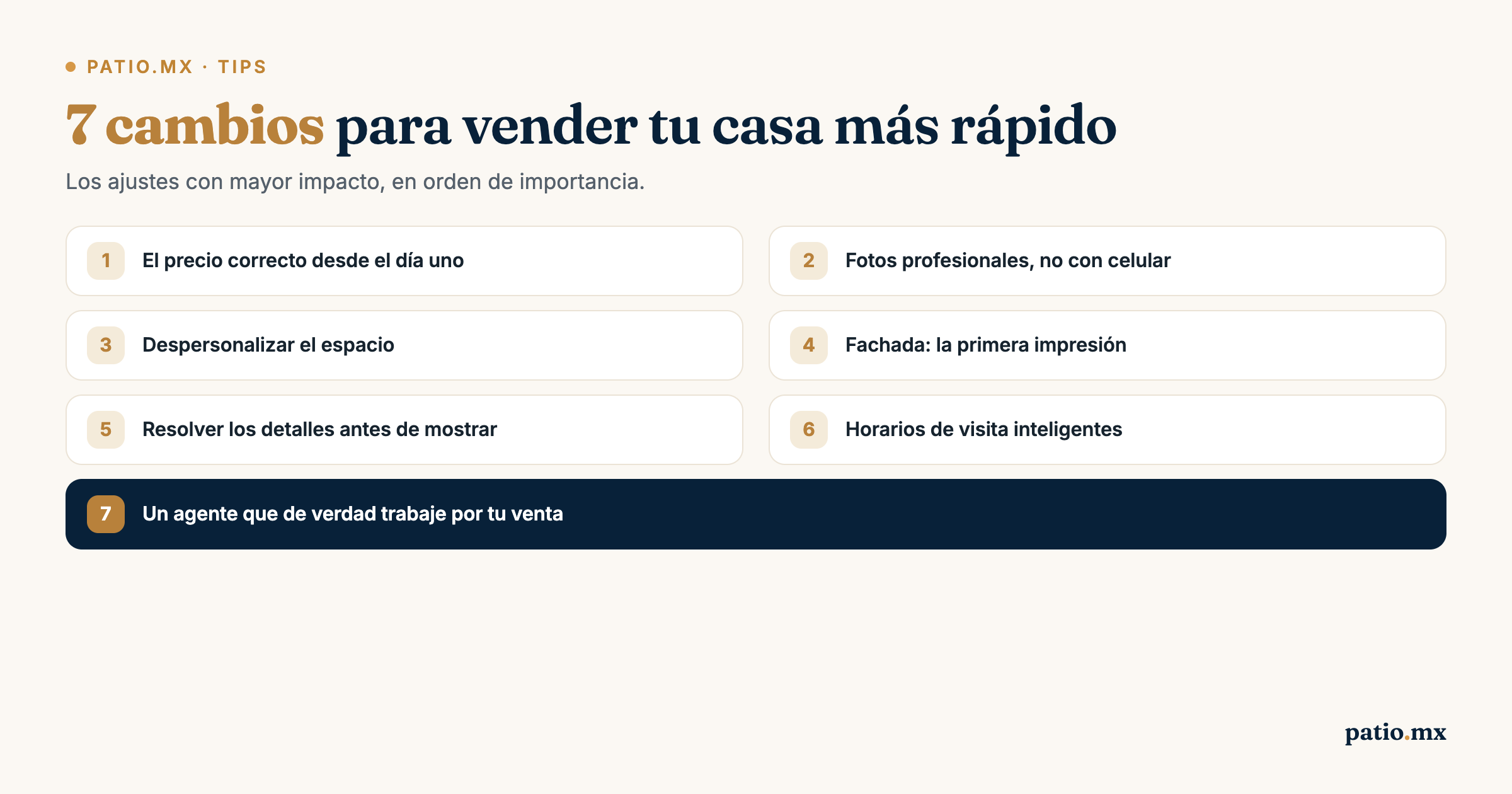 Infografía: 7 cambios para vender tu casa más rápido